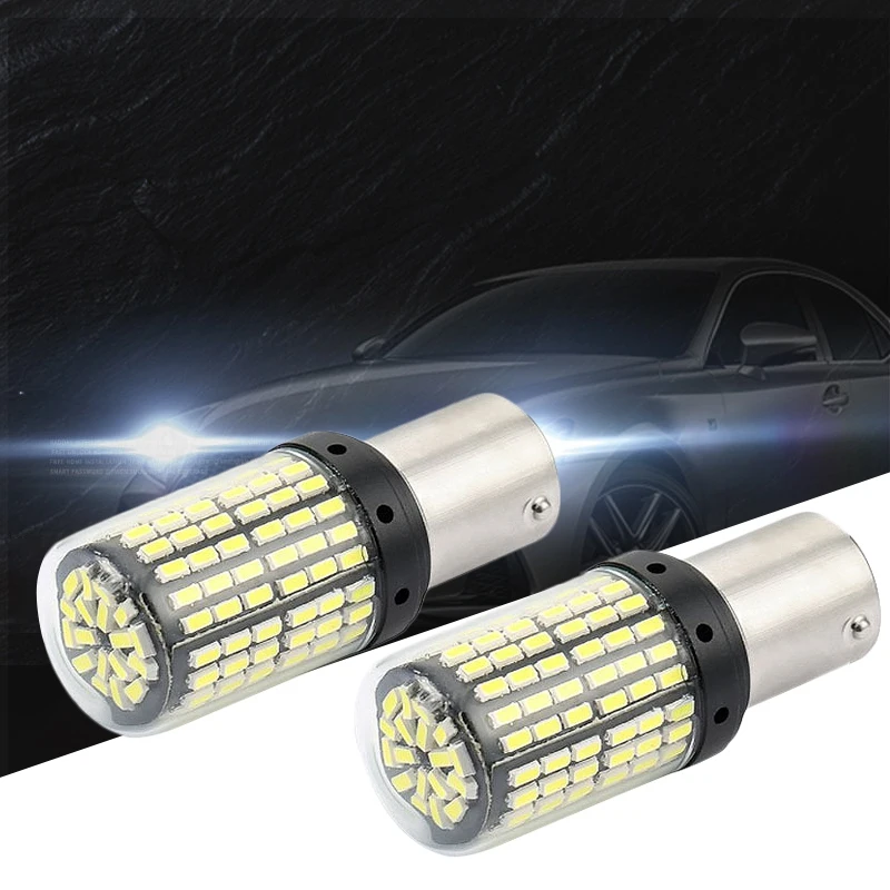 Newest DC12V Super Bright Low Power 1156 P21W BA15 180° LED Bulbs for Back Up Reverse Lights Or Tail Brake Xenon White(65 | Автомобили и