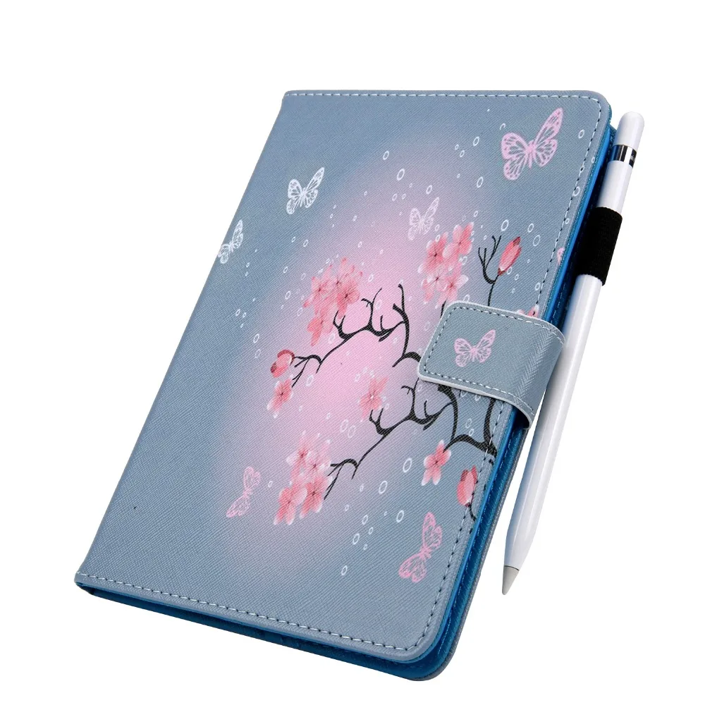 Lovely Kids Cartoon Leather Tablet Case For Ipad Mini 1 2 3 4 7.9" Universal Flip Wallet clip Silicone Back Cover Stand+Pen