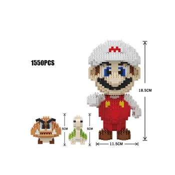 

Hot Game figures micro diamod block Nintendoes white super mario bros building brick Mushroom tortoise nanobricks toy collection