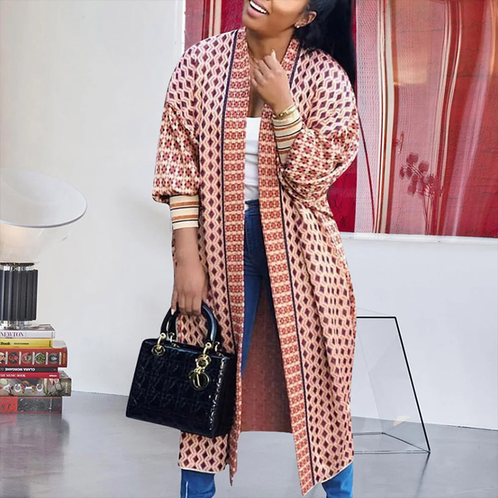 

Fadzeco Fashion Cardigan Coat Women Long Cardigan Sweater Top Autumn Winter Leopard Print Jumper Outwear Coat