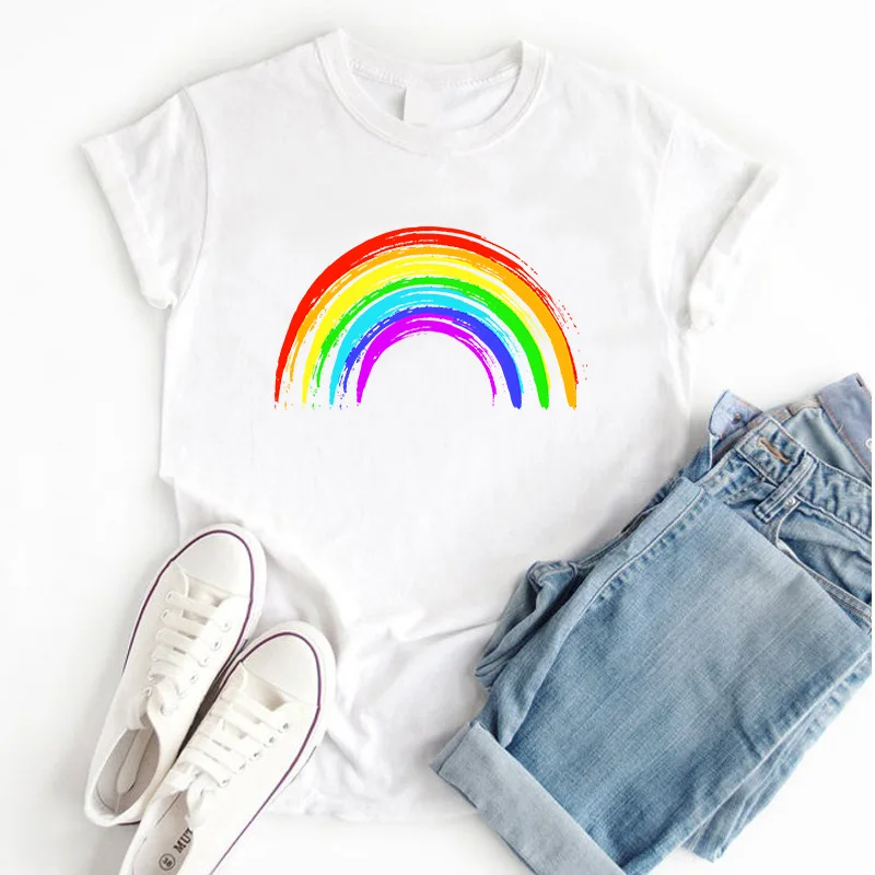 Rainbow Printed T-Shirt - Luxury White