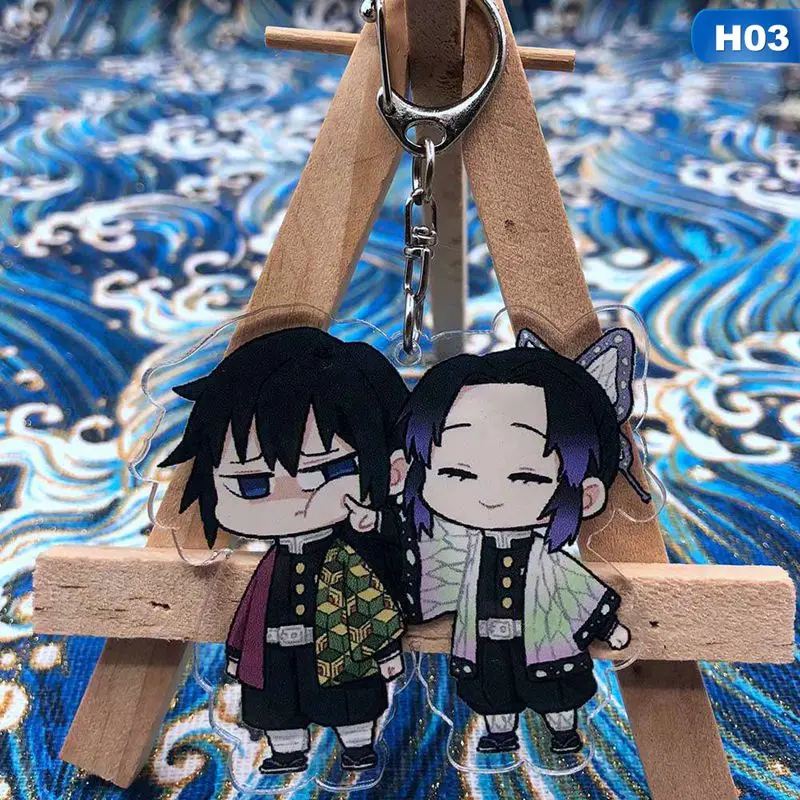 Аниме Demon slayer брелок мультфильм рисунок Kimetsu no Yaiba Kamado Tanjirou двухсторонний