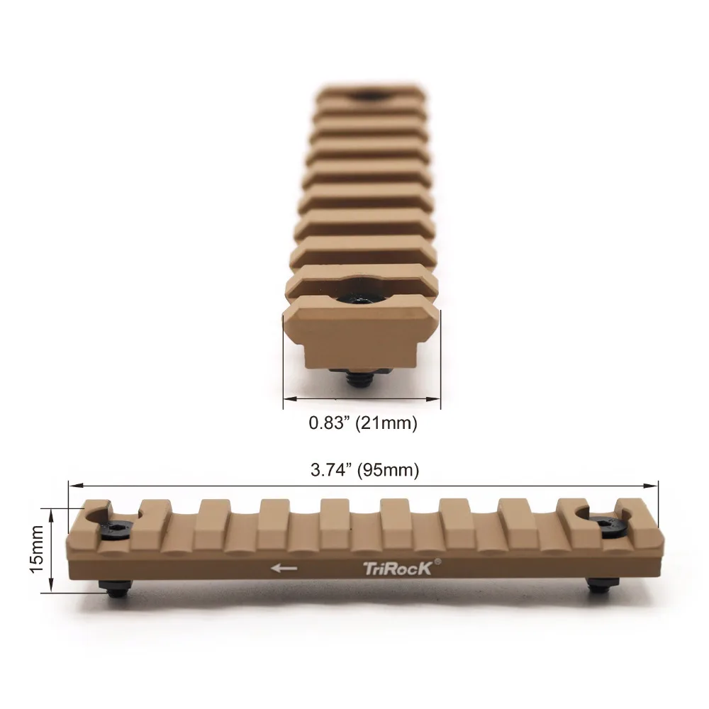 5pcs Aluminium M-Lok Picatinny Rail 5 7 9 11 13 Slot Léger