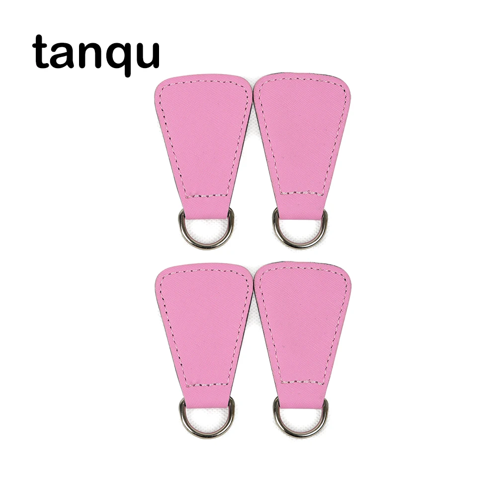 tanqu 2 Pair 4 Pc PU Angular Leather Drop End for Obag Handle Strap
