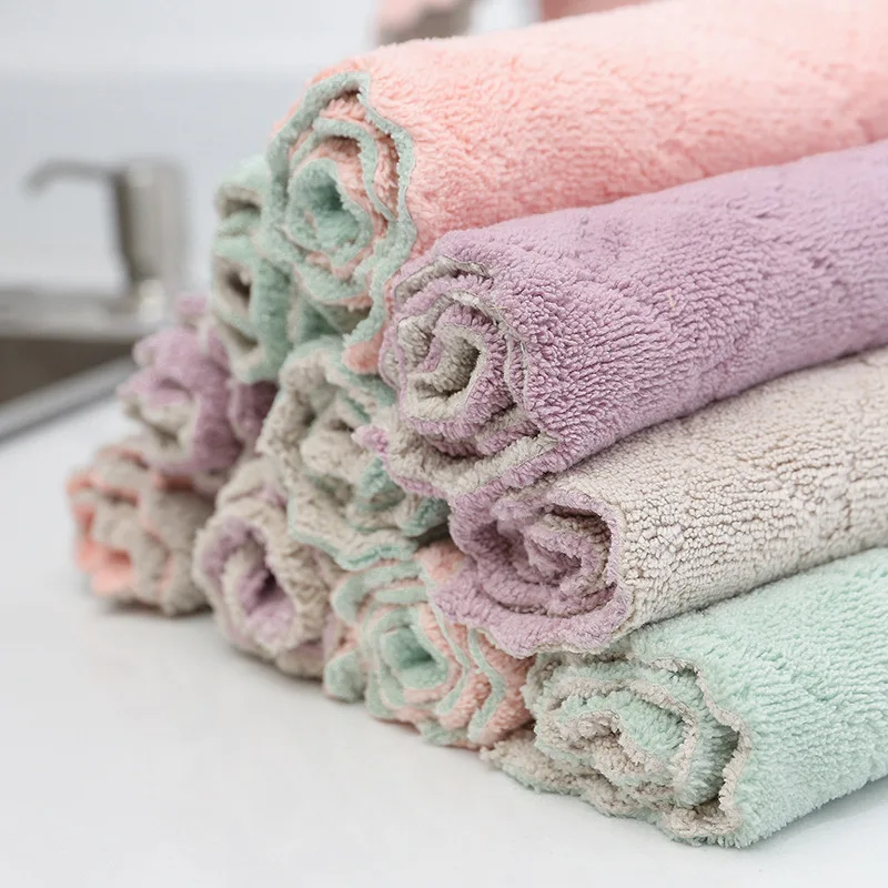 

Super Absorbent Microfiber Gray kitchen dish Cloth High-efficiency tableware Household Cleaning Towel kichen tools gadgets