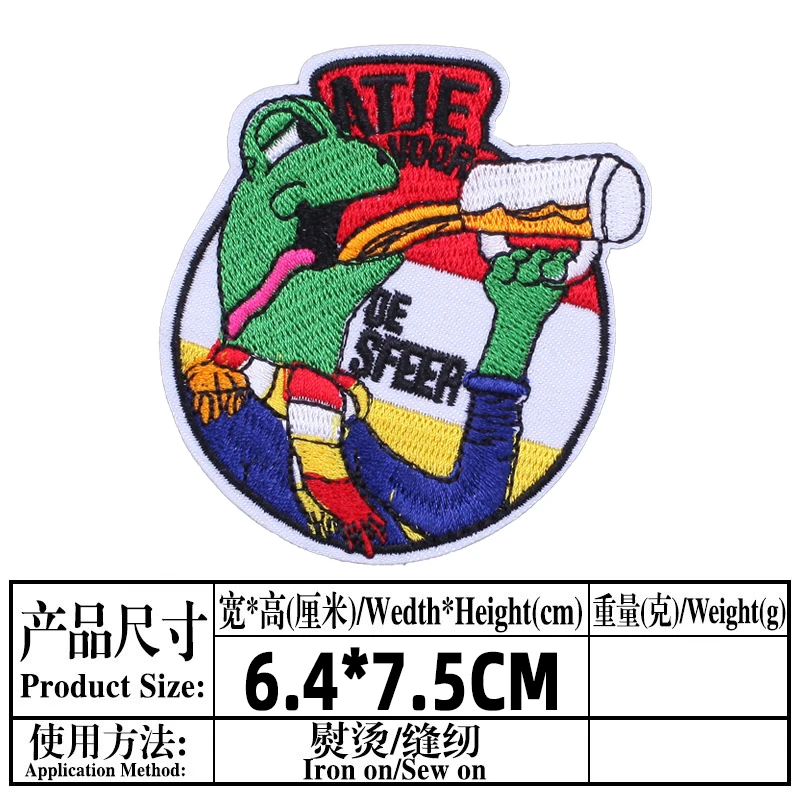 2021 Oeteldonk Emblem Frog Carnival for Netherland Emblems Full Embroidered Iron on Embroidery Patches for Clothing Applique F