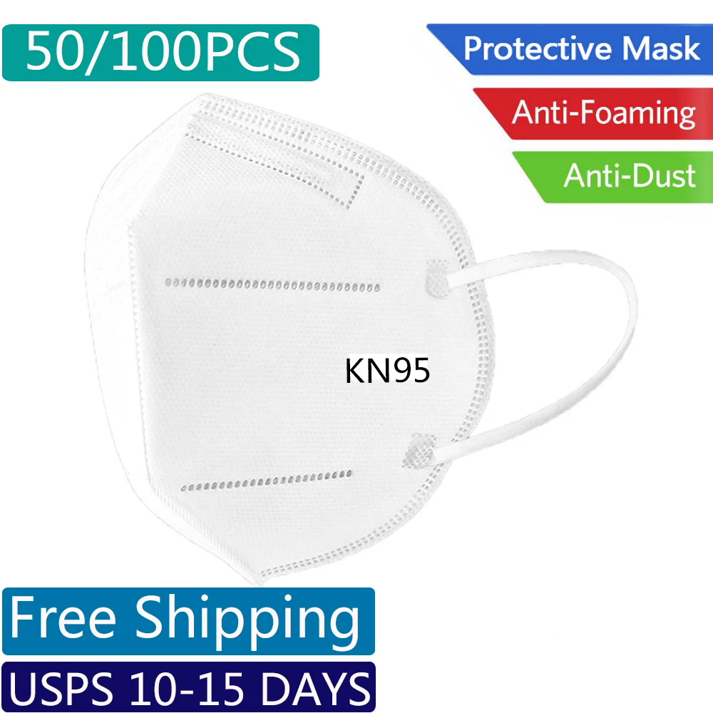 

50/100Pcs KN95 Mascarillas Face Mask Non Woven Anti-dust Respirator Professional Dustproof KN95 Mouth Cover