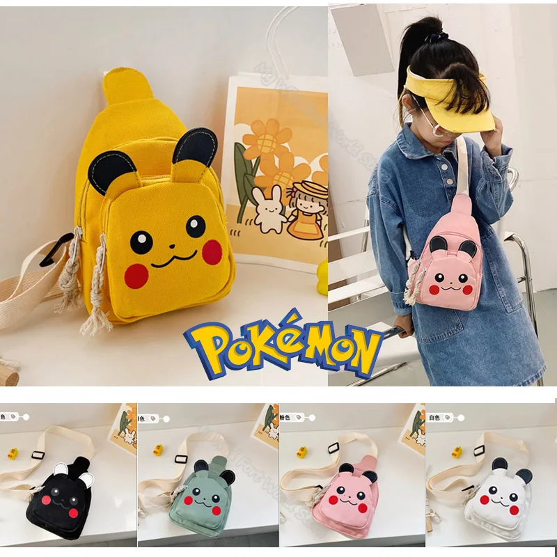 Детская сумка через плечо Pikachu нагрудная Сумочка с эмоциями покемонов для