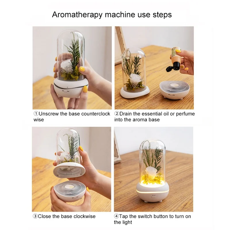 Eternal-Rose-Flower-Aroma-Diffuser-Essential-Oil-Air-Humidifiers-Ultrasonic-Aromatherapy-7-Color-LED-Night-light (2)