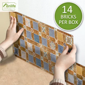 

FUNLIFE Environmentally Friendly Wall Sticker AliExpress Restaurant Decorative Wall PVC14 Piece Paste Orange Retro Pattern LB017