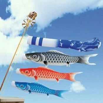 

70cm/ 27.6 inch Japanese Windsock Carp Flag Koi Nobori Sailfish Boys Day Decor 5 Colors/ 1 Set