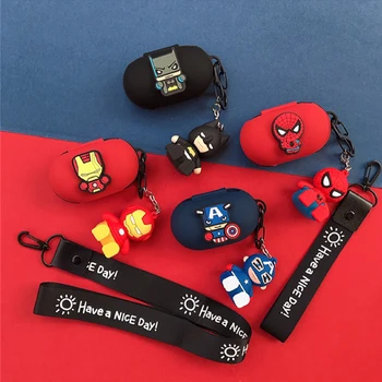 

Cool Cartoon Silicon Case for Samsung Galaxy Buds 2019 Cover Wireless Bluetooth Earphone Bag Charging Box Lanyard phone Holder