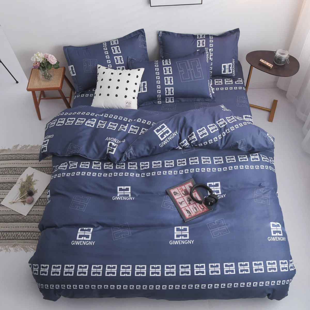 

BEST.WENSD 7 Comforter grey bedclothes bed linen snowflake Cotton Bedding set Winter bedsheets duvet cover sets jogo de cama
