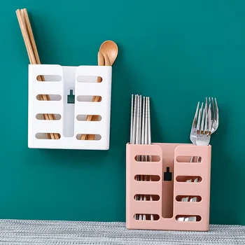 

Drained Chopstick Holder Kitchen Organizer Multi-function Plastic Storage Racks Wall Hanging Hole Water Draining Home Supplies