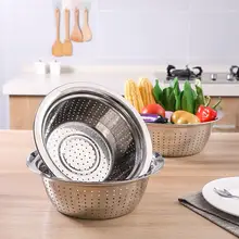 Нержавеющая сталь отверстия стиральная очистки сито фрукты овощи сушилка для пиал кухонные принадлежности