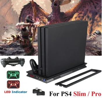 

2 In 1 PS4 Slim/Pro Vertical Cooling Charging Stand P S4 Play Station 4 Joystick Charger Dock for Sony Playstation 4 Slim /Pro