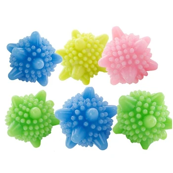 

6 Pieces Magic Laundry Ball Reusable Household Cleaning Machine Washing Clothes Softener Starfish Shape Solid Cleaning Ball Colo