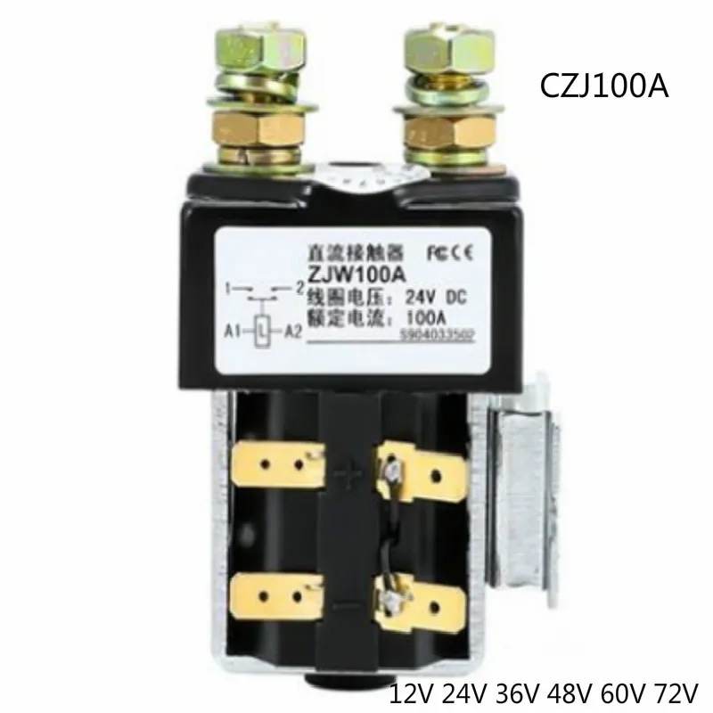 

ZJW100A 12V 24V 36V 48V 60V 72V DC Contactor SW80 for Motor Forklift Electromobile Grab Wehicle Car Winch NO