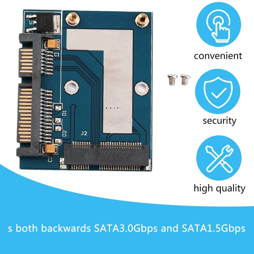 Новые Горячие Мини PCI-e MSATA до 2," SATA адаптер конвертер карты Модуль синяя плата