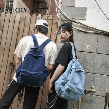 

Unisex Women Men Backpack 2020 New Trend Denim Vintage Teenager School Bag Casual High School Travel Rucksack College Mochila