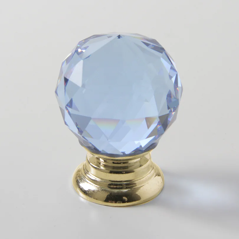 Light Blue Натуральный Цвет Кристалл встряхнуть ручки одно отверстие сундук двери шкафа тянет мебельные ручки для шкафа раздвижные двери Knbos - Цвет: Light Blue