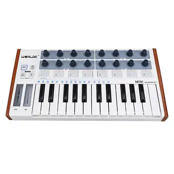 

Worlde Portable MIDI Keyboard Controller Mini Professional 25 Keys USB MIDI Drum Pad
