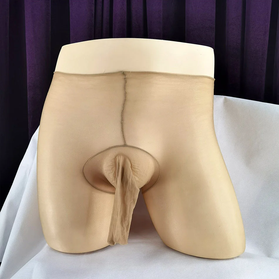 DOYEAH 0228 Men's Pantyhose 1D Oil Shine Full Sheer with Close Penis Cover Sheath Scrotum Pouch Sexy Socks Extremly Elastic mens pantyhose men stockings