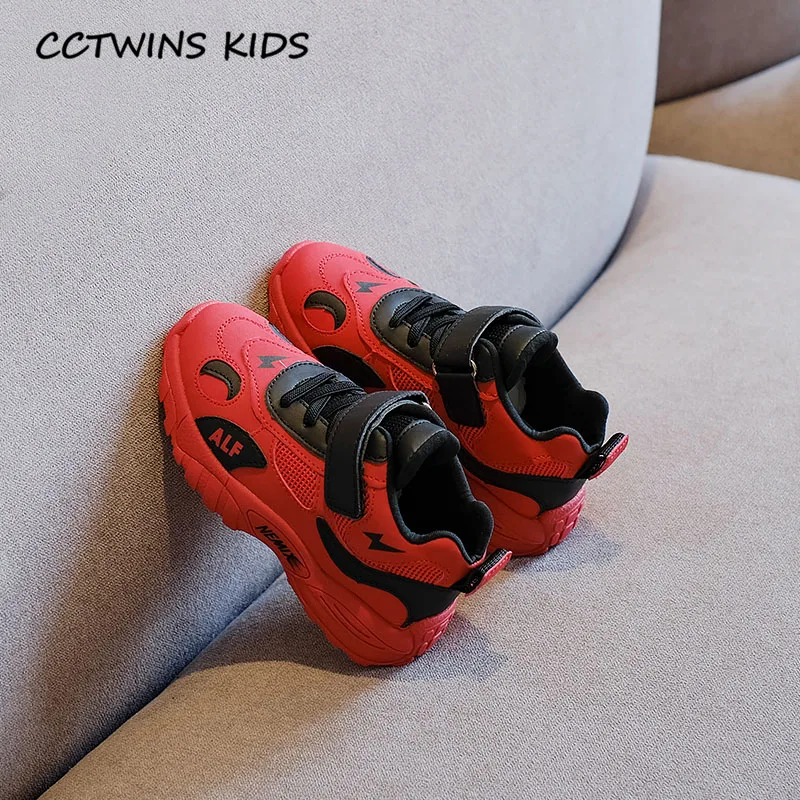 Красный CCTWINS/детская обувь; коллекция года; сезон осень; Детские кроссовки с высоким берцем из искусственной кожи; спортивная обувь для маленьких девочек; повседневные спортивные кроссовки для мальчиков; FH2634 - Цвет: Красный