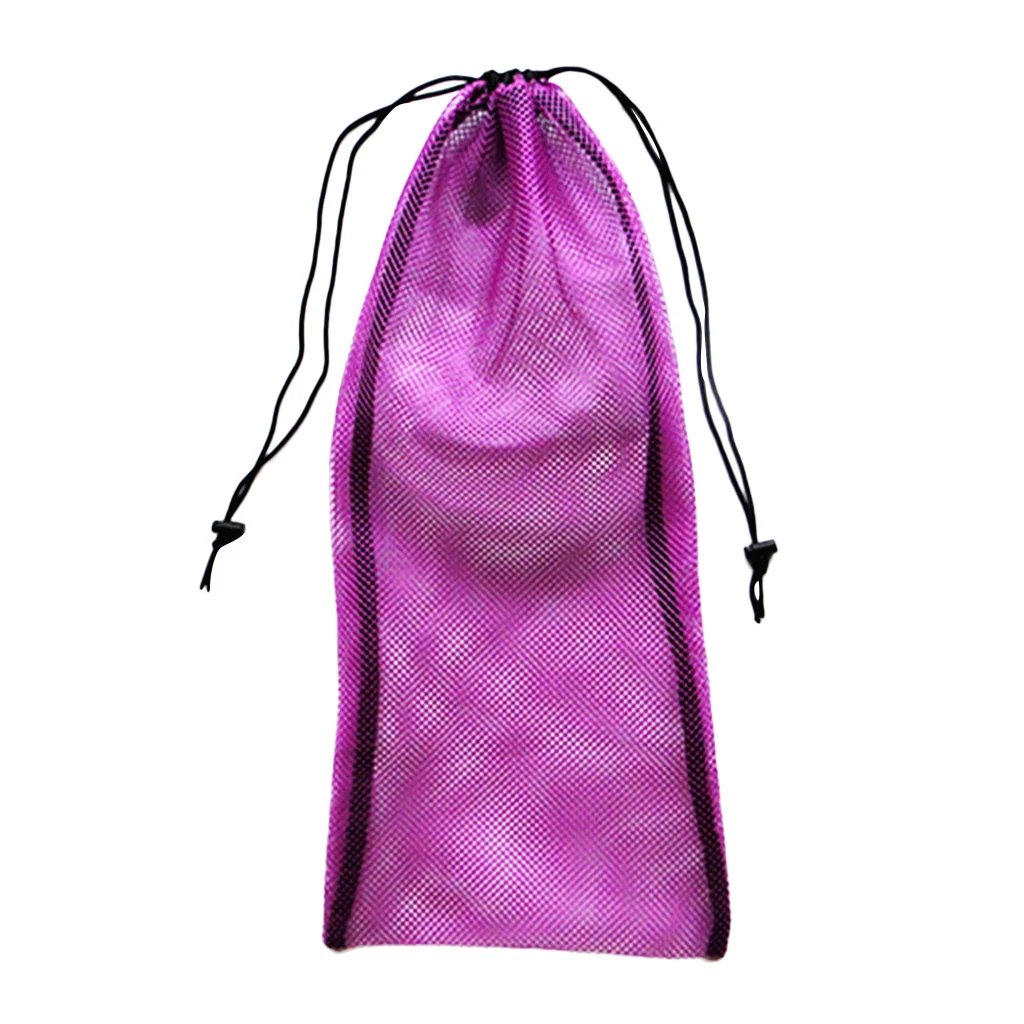 

Scuba Snorkeling Diving Gear Fins Mask Goggles Dive Snorkel Swim Beach Drawstring Mesh Bag - Multi Color