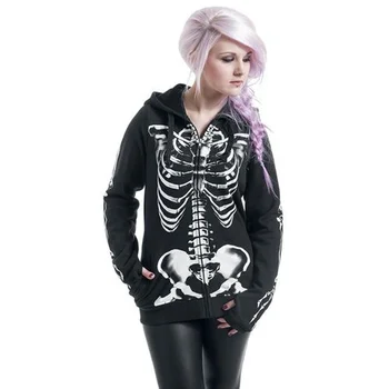 

2020 Halloween Skull Truss Long Sleeve Nightmare Before Christmas Gothic Hoodies Women Harajuku Hoodie Womens Clothing