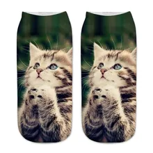 1 пара повседневных носков для работы 3D милые спортивные носки с принтом кота