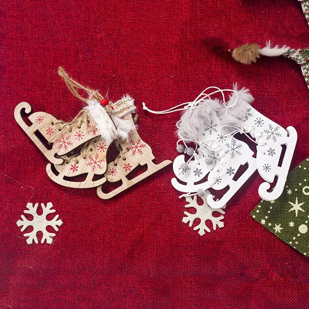 3 шт. Рождественские елочные украшения, расписные рождественские коньки, инновационные коньки, Лыжная обувь, деревянная подвеска, домашний декор, товары на год