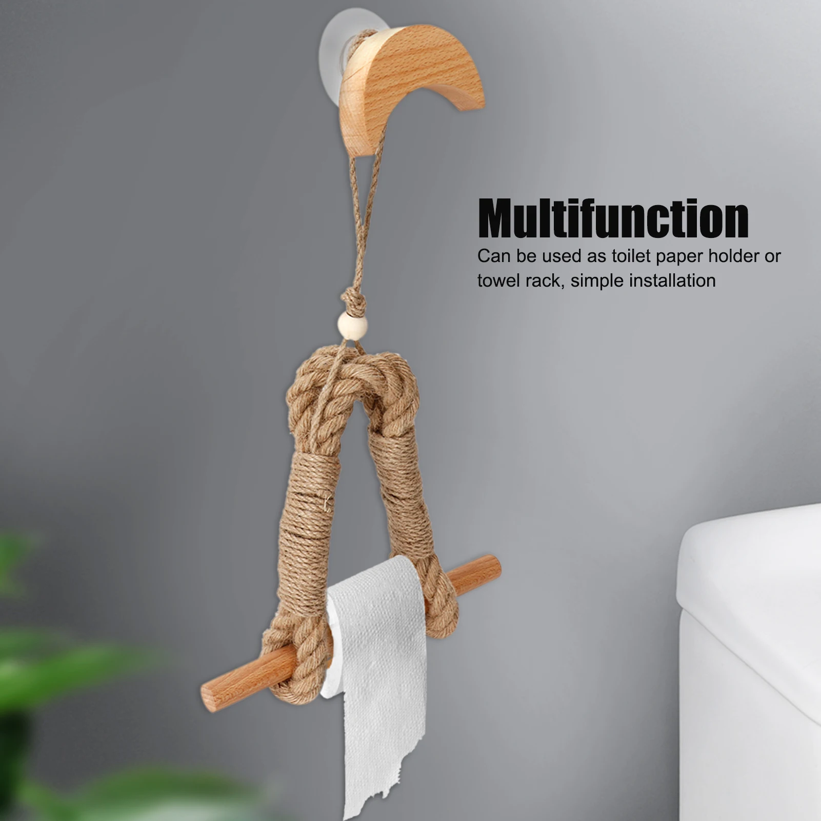 

Vintage Toilet Paper Holder Paper Towel Hanging Tissue rack Innovative Hemp Rope Towel Roll Rack Stand Bathroom Accessories