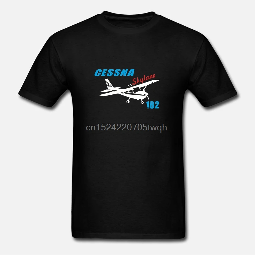 Cessna 182 Skylane самолет Aeronautica Aereo Aeroplano пилот Мужская футболка с круглым вырезом и