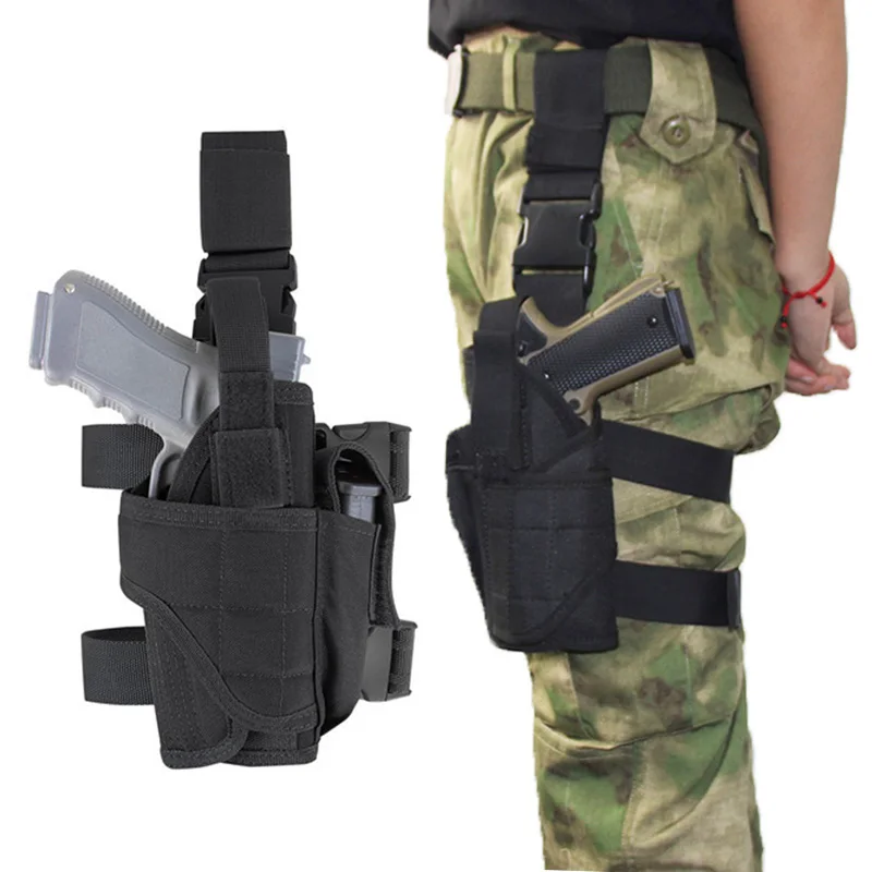 

Tactical Universal Thigh Gun Holster for Glock 17 18 Beretta M9 92 Colt 1911 Adjustable Drop Leg Pistol Case Hunting Nylon Pouch