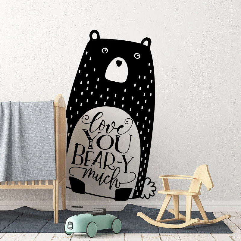 Мультяшные наклейки на стену Love You Bear детские для детской комнаты настенные
