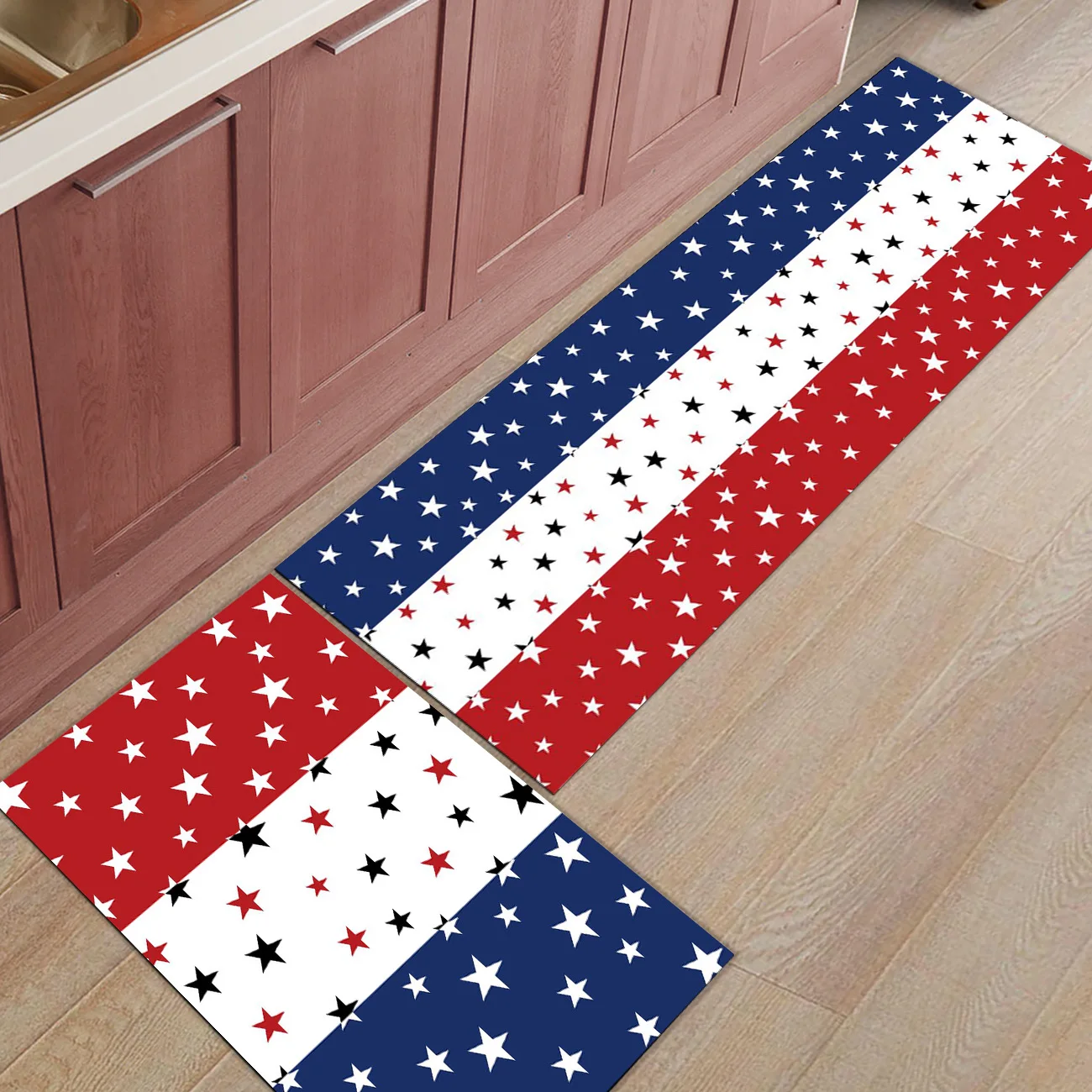 Независимый день ретро-Флаг США Звезда 2 шт. коврик для кухни аксессуары для ванной комнаты Набор грязи мусора грязи Траппер загрузки скребок для обуви