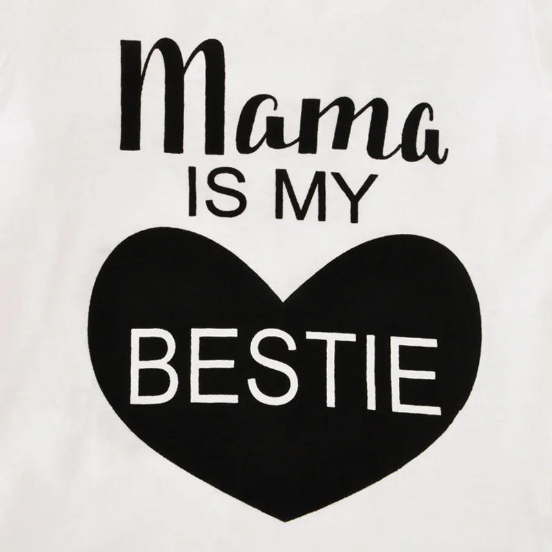 

2019 Baby Onesie Romper Mama Is MY Bestie BABY'S Triangle Romper Crawling Clothes Europe And America