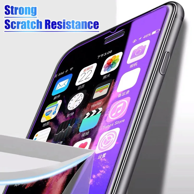 Закаленное стекло с защитой от синего света для Iphone 11 Pro Xs Max X Xr 7 8 6s 6 Plus 5 Se защита