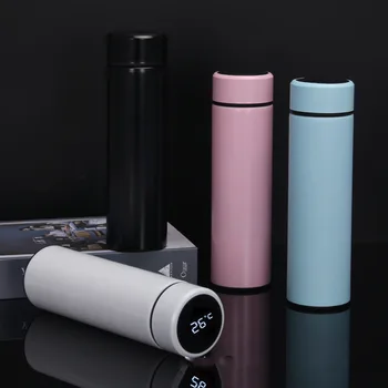 

450ML Stainless Steel Smart Thermos Bottle Simple Vacuum Cup With Filter Display Temperature Portable Travel Mug Water Bottle