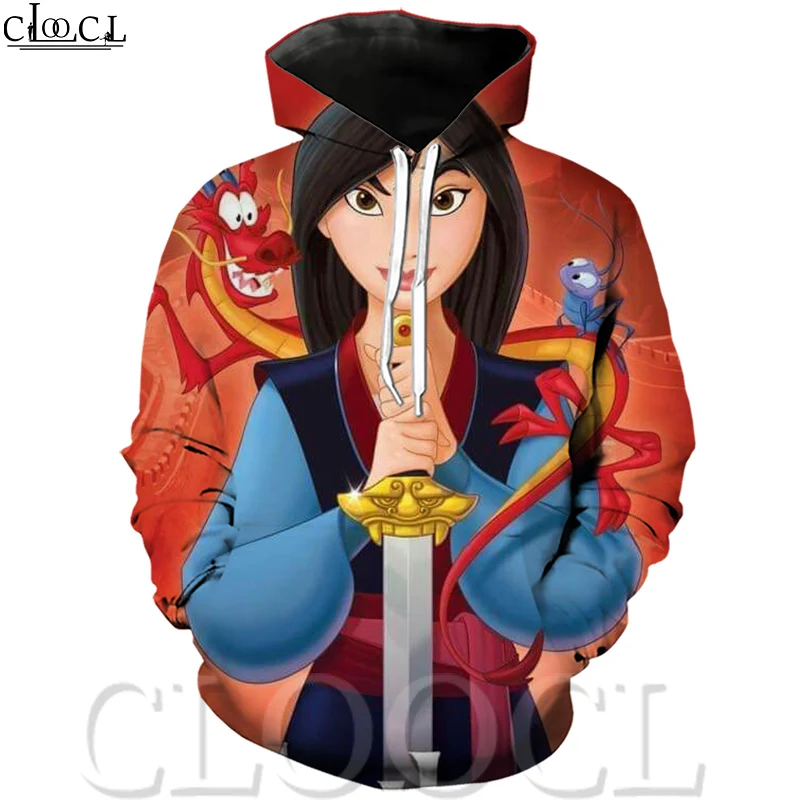 Новинка худи унисекс CLOOCL с 3D принтом длинным рукавом популярное аниме Mulan