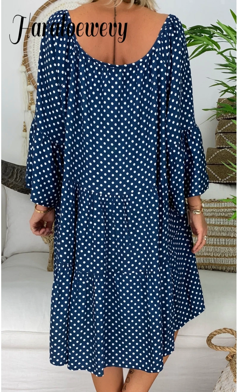 Рукав Лето Свободное платье тонкий Boho Пляжные наряды Для женщин Туника Повседневное галстук-бабочка с v-образным вырезом платье миди с цветочным принтом размера плюс 5XL