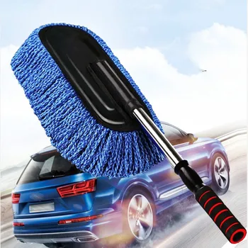 

Adjustable Cleaning Brush Microfiber Car Dust Long Handle Wax Mop No Trace Auto Window Glass Cleaner Vehicle Washing Accessories