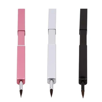 

1PC Hot Sale Professional Make Up Tool Portable Retractable Cosmetic Lipstick Gloss Lip Brush with Metal Cover