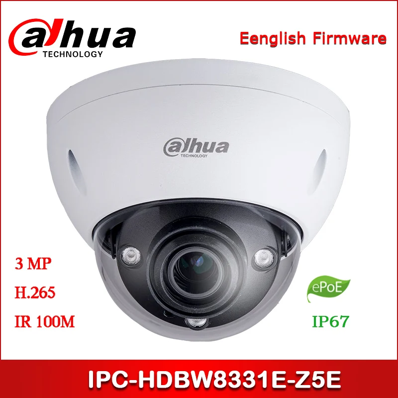 

Dahua IP Camera 3MP IPC-HDBW8331E-Z5E 7mm ~35mm zoom lens WDR IR Dome Network Camera with ePOE Security Camera
