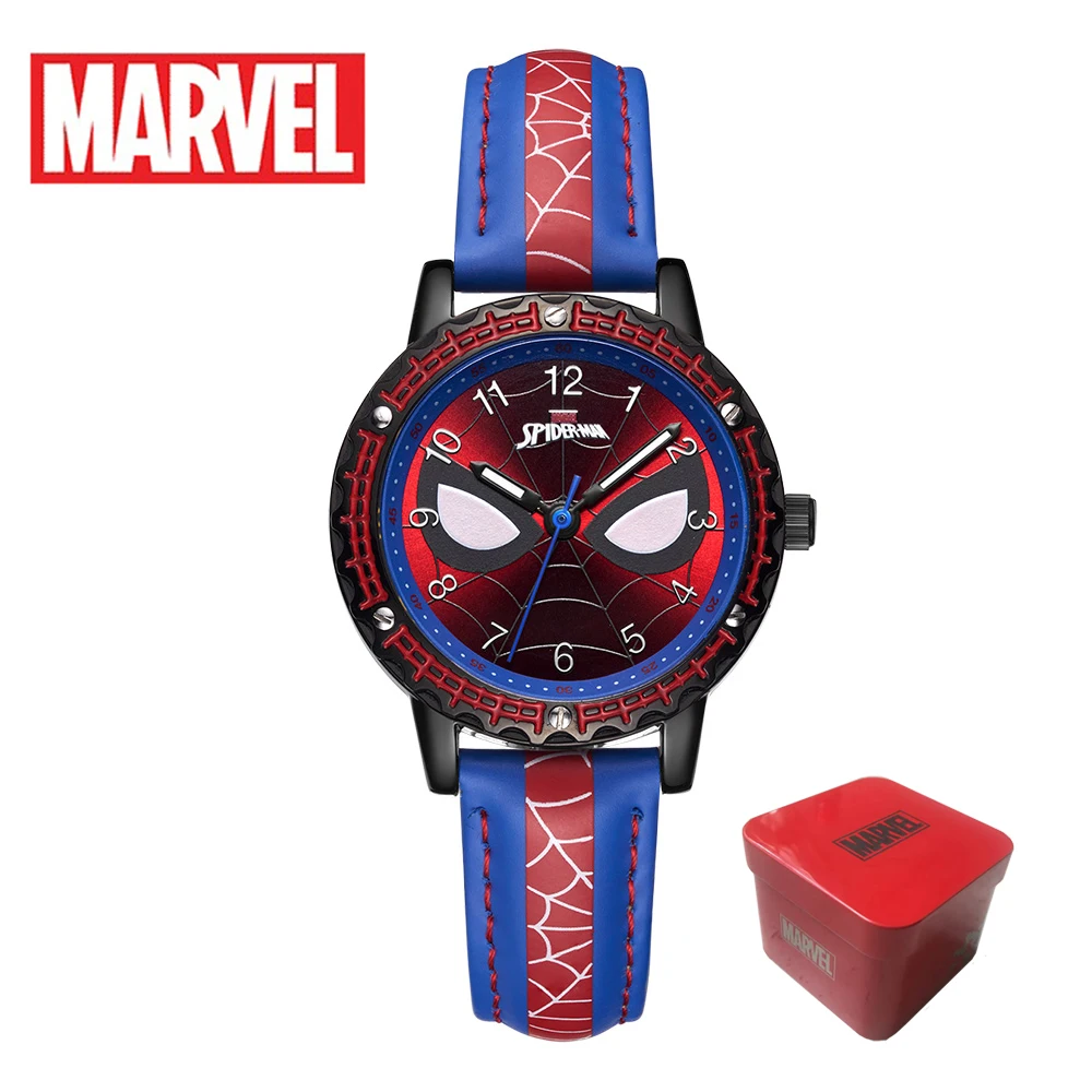 

MARVEL Avengers Spider-Men Super Hero Childhood Dream Children Japan Quartz Watch PU Band Waterproof Watches Kid Gift Cool Clock