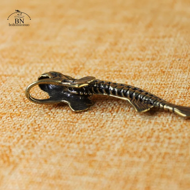 骨董品 化石風 魚の置物 レトロな真ちゅう製の魚の骨の置物,ミニチュア