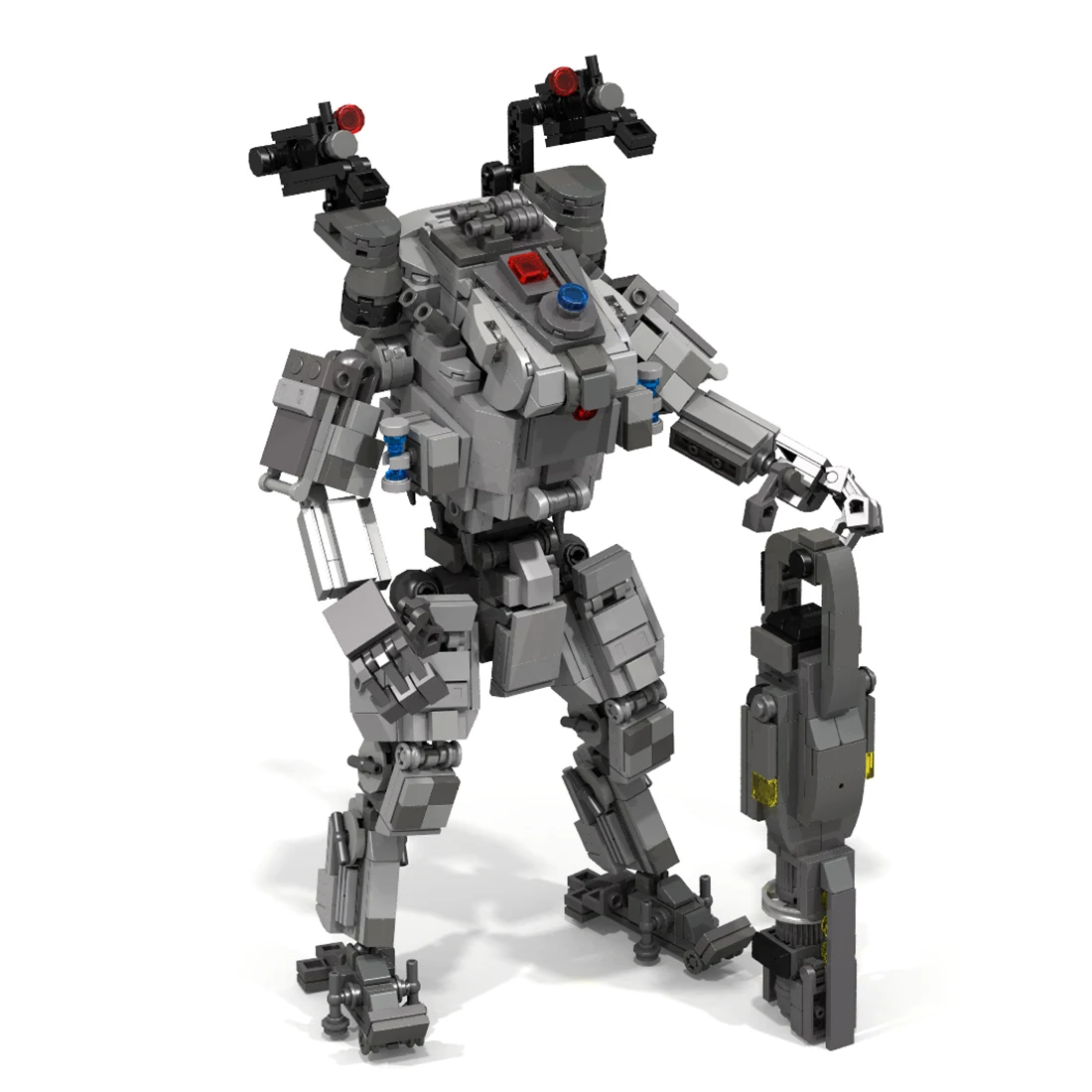 

857Pcs STEM MOC God of War Mecha Bricks Small Particle Building Blocks Educational Toy Set with Artillery