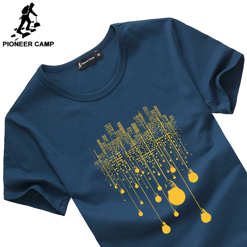 Short T-Shirt Brand-Clothing Pure-Cotton Pioneer Camp High-Quality Summer 522056 Men Tee