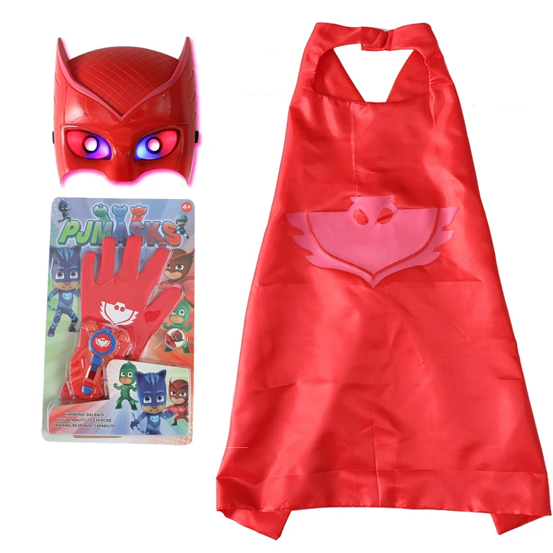 Pj MASKS маска плащ Launcher Catboy Owlette Gekko День рождения Рождество Праздничное Платье Аниме Фигурки игрушки для детей подарок